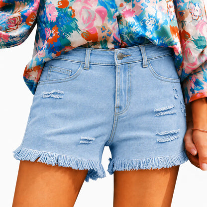 🔥Women's Casual Mid Rise Denim Shorts