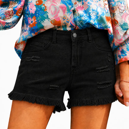 🔥Women's Casual Mid Rise Denim Shorts