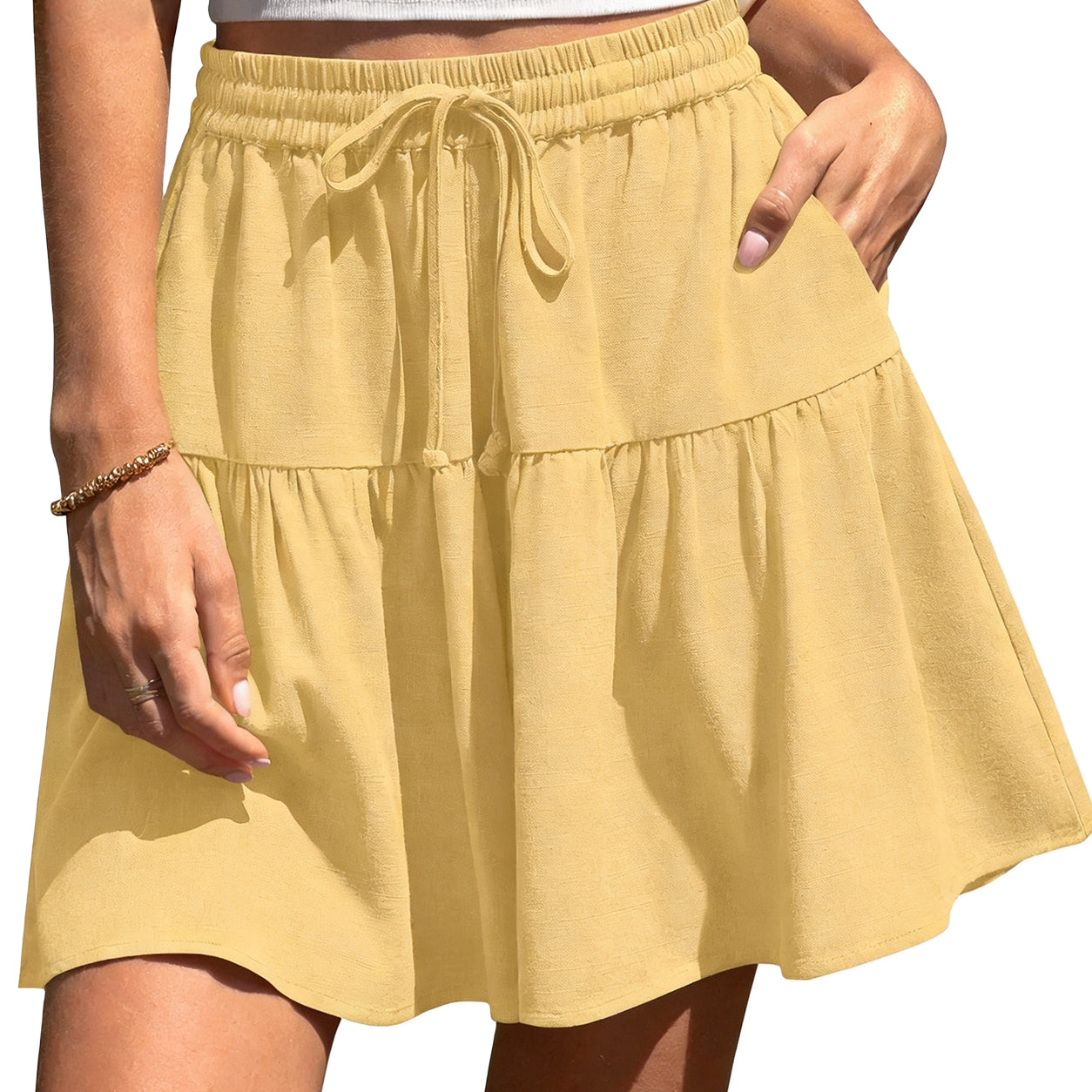☀️ Women's Linen Blend Wide Leg Culotte Shorts–Lightweight, Comfy & Flowy