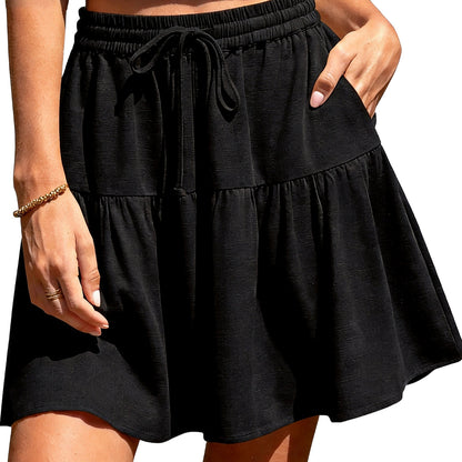 ☀️ Women's Linen Blend Wide Leg Culotte Shorts–Lightweight, Comfy & Flowy