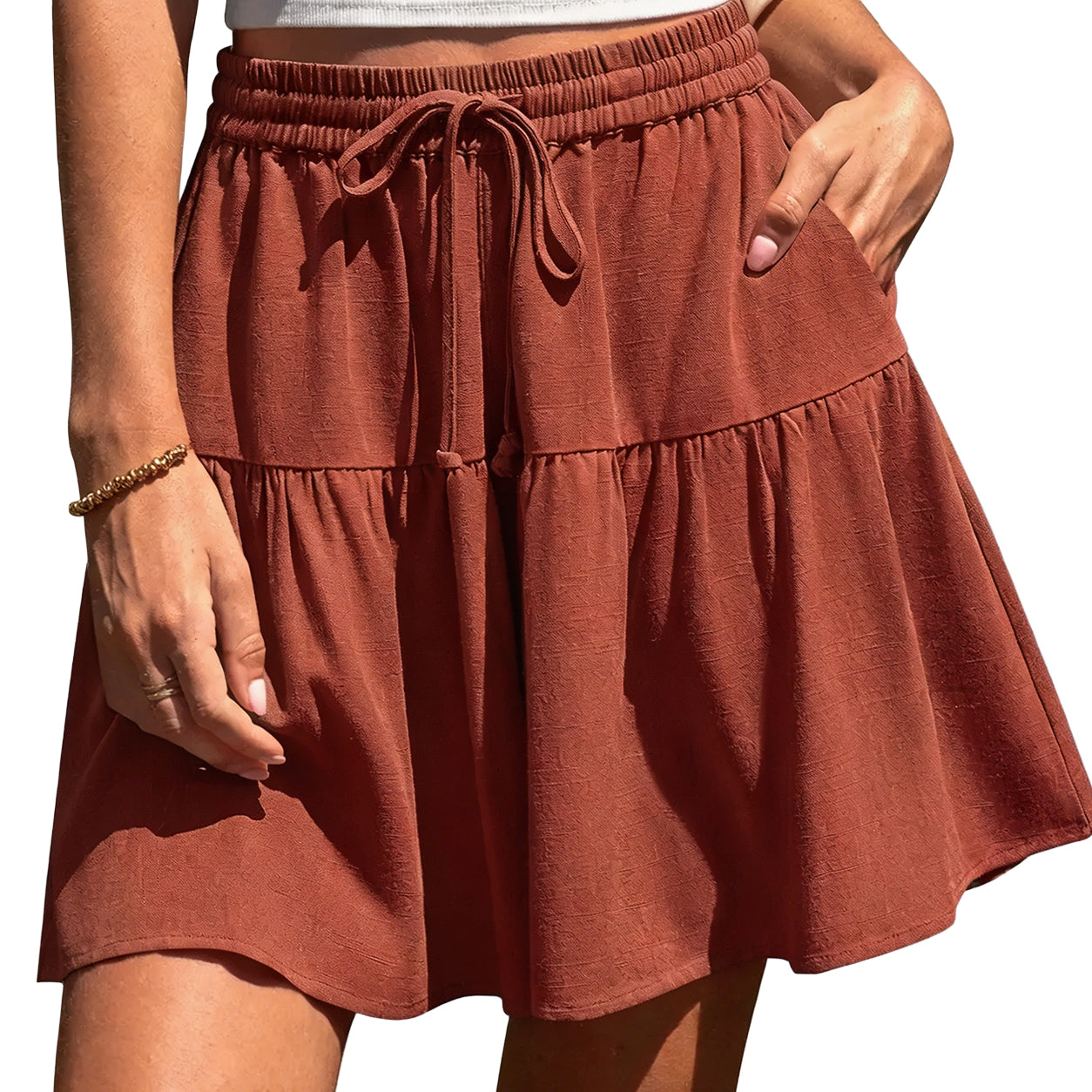 ☀️ Women's Linen Blend Wide Leg Culotte Shorts–Lightweight, Comfy & Flowy