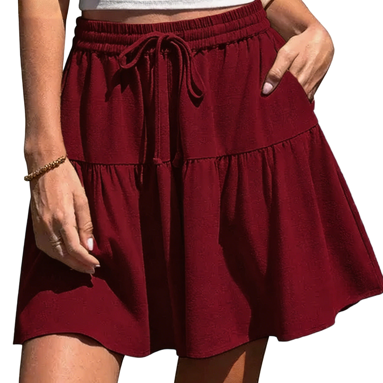 ☀️ Women's Linen Blend Wide Leg Culotte Shorts–Lightweight, Comfy & Flowy
