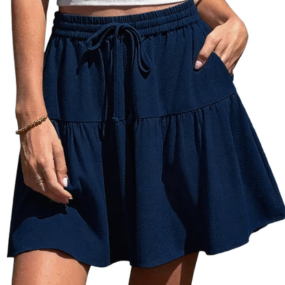 ☀️ Women's Linen Blend Wide Leg Culotte Shorts–Lightweight, Comfy & Flowy