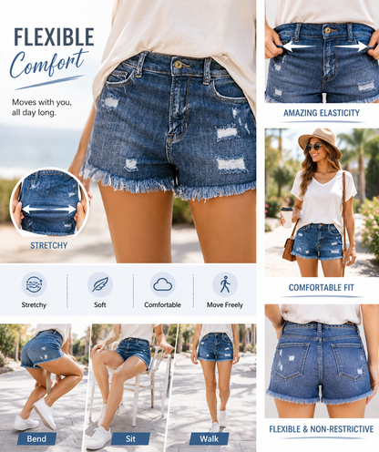 🔥Women's Casual Mid Rise Denim Shorts